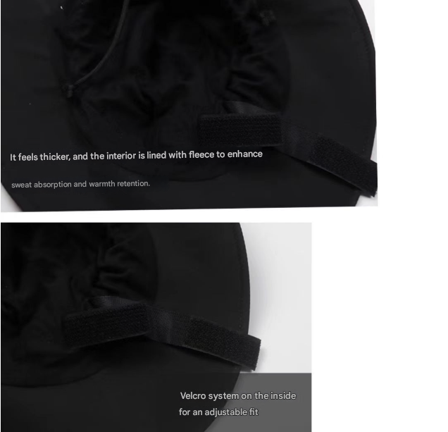 Green Autumn-Winter Waterproof Sun Hat with Fleece Lining and Wide Brim